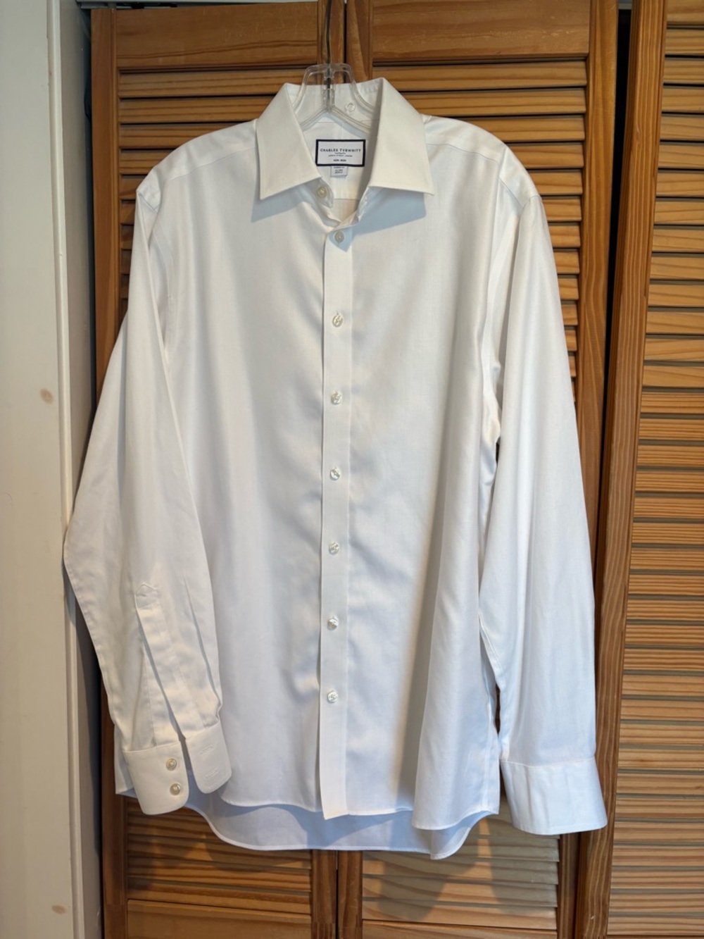 Charles Tyrwhitt Men slim fit white dress shirt corporate work Business 16/36